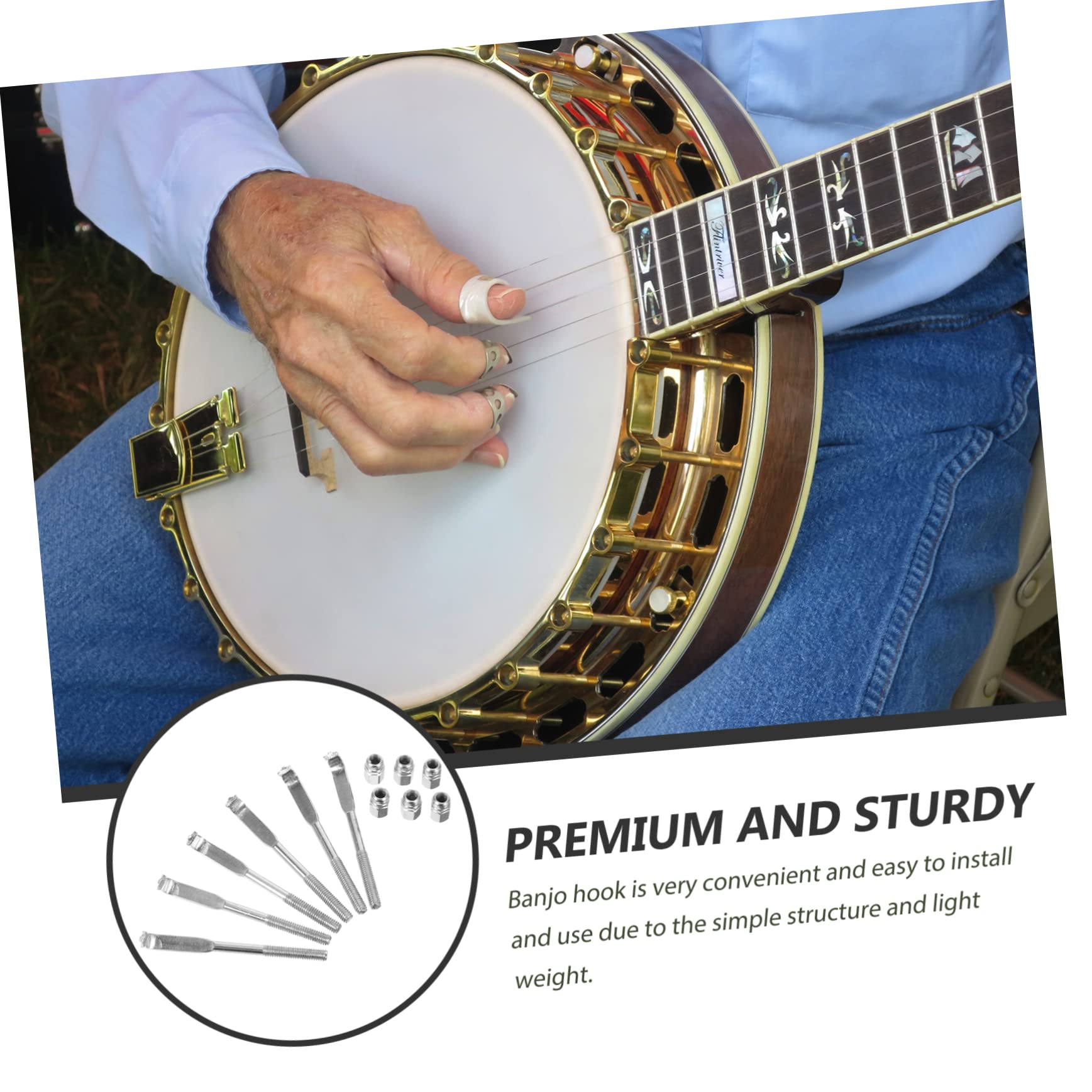 ibasenice 72kawałki Metalowych Haków Banjo Wymienne Akcesoria Do Instrumentów Muzycznych Stalowe Do Banjo Precyzyjna Kontrola