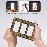 Vista 491 de Vista de ventana, isla tropical, playa, palmeras, cielo soleado, cubierta de interruptor de luz de palanca individual, placa decorativa de pared