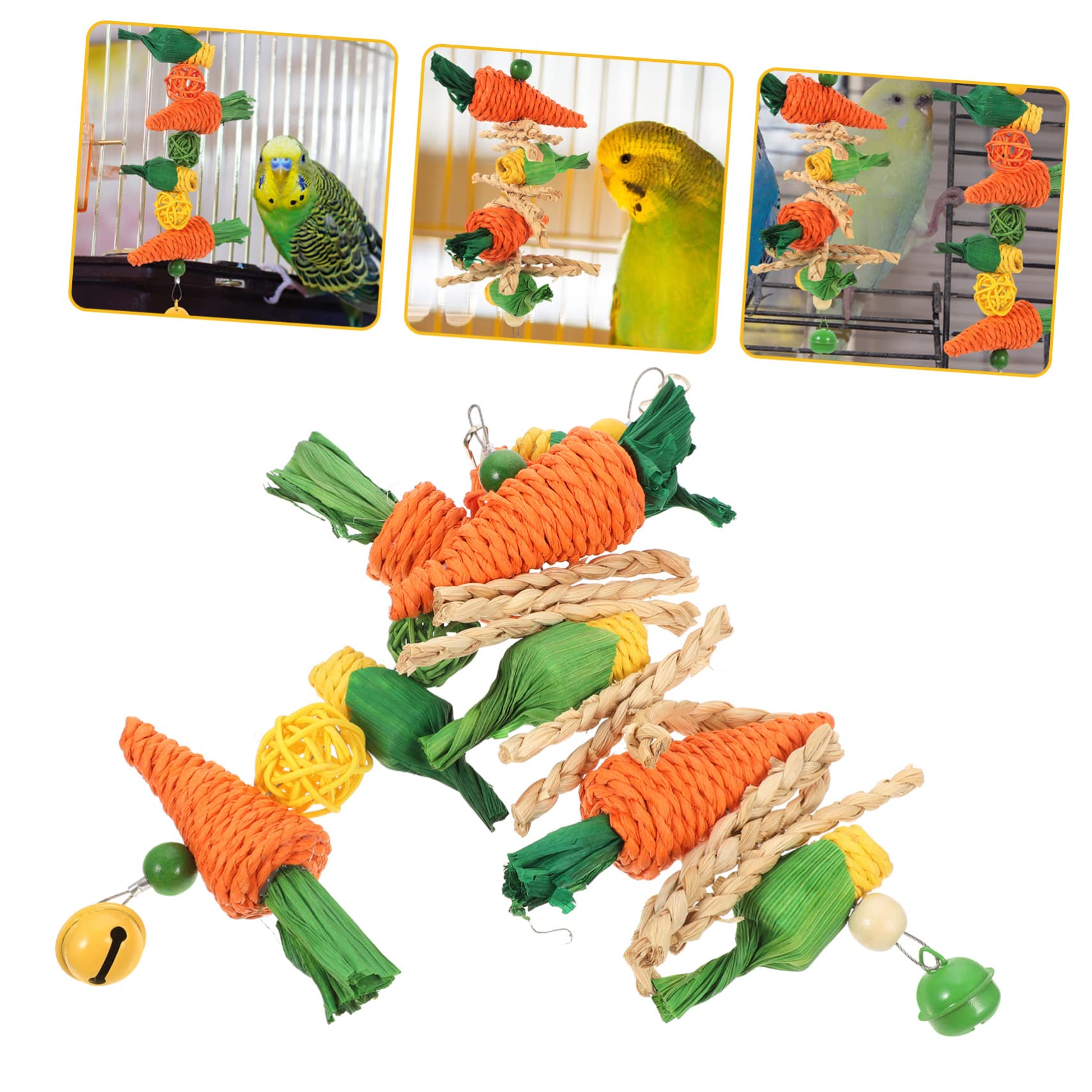BESPORTBLE 10pièces Jouet à Mâcher Suspendu pour Oiseaux Accessoire Amusant Vigne pour Perroquets Et Perruches Jouet Interactif pour Détente Et Mâchage