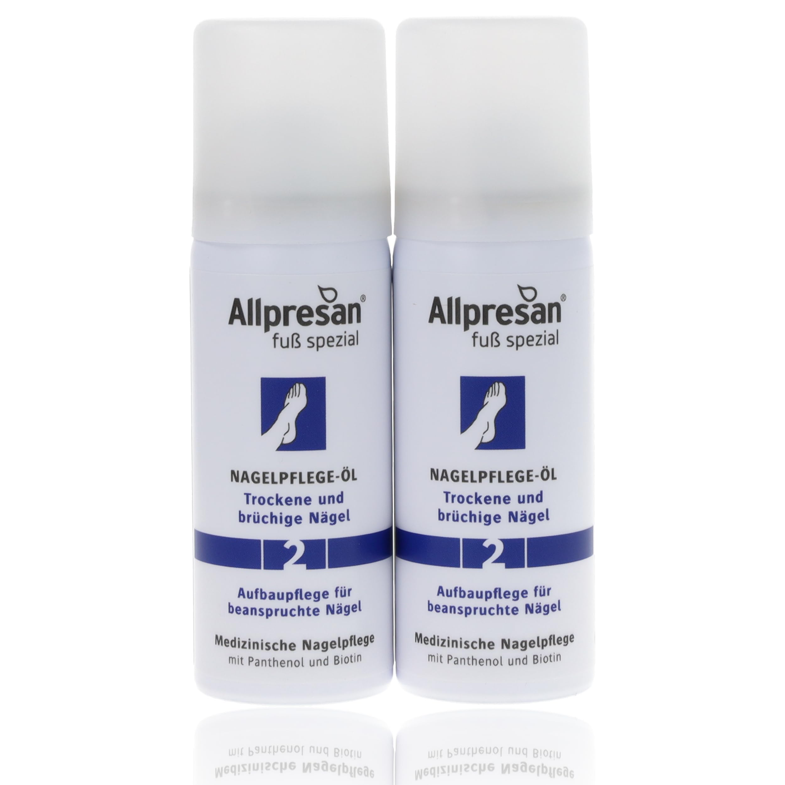 Allpresan Fuß Spezial Nr. 2 - Aceite para uñas sanas y cuidadas - Para el cuidado de uñas secas, cuidado de las uñas, 2 x 50 ml