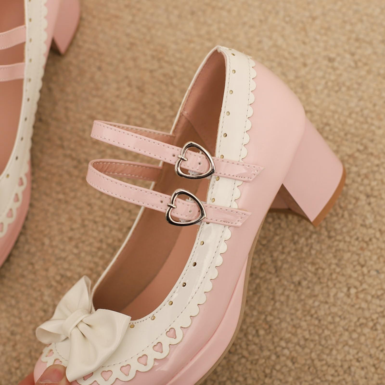 Scarpe da donna con plateau Mary Jane, tacco a blocco, graziose scarpe Lolita | Scarpe da donna per cosplay, scarpe da ballo con tacco basso, eleganti scarpe in pelle basse per feste