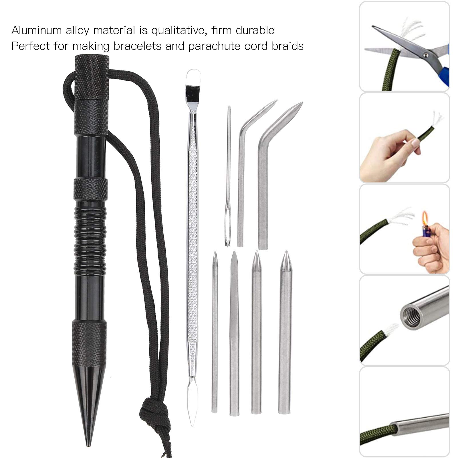 9PCS Paracord Needle, Stainless Steel Umbrella Rope Needle Paracord Fids Lacing Sewing Needles Crafting Knitting Tools