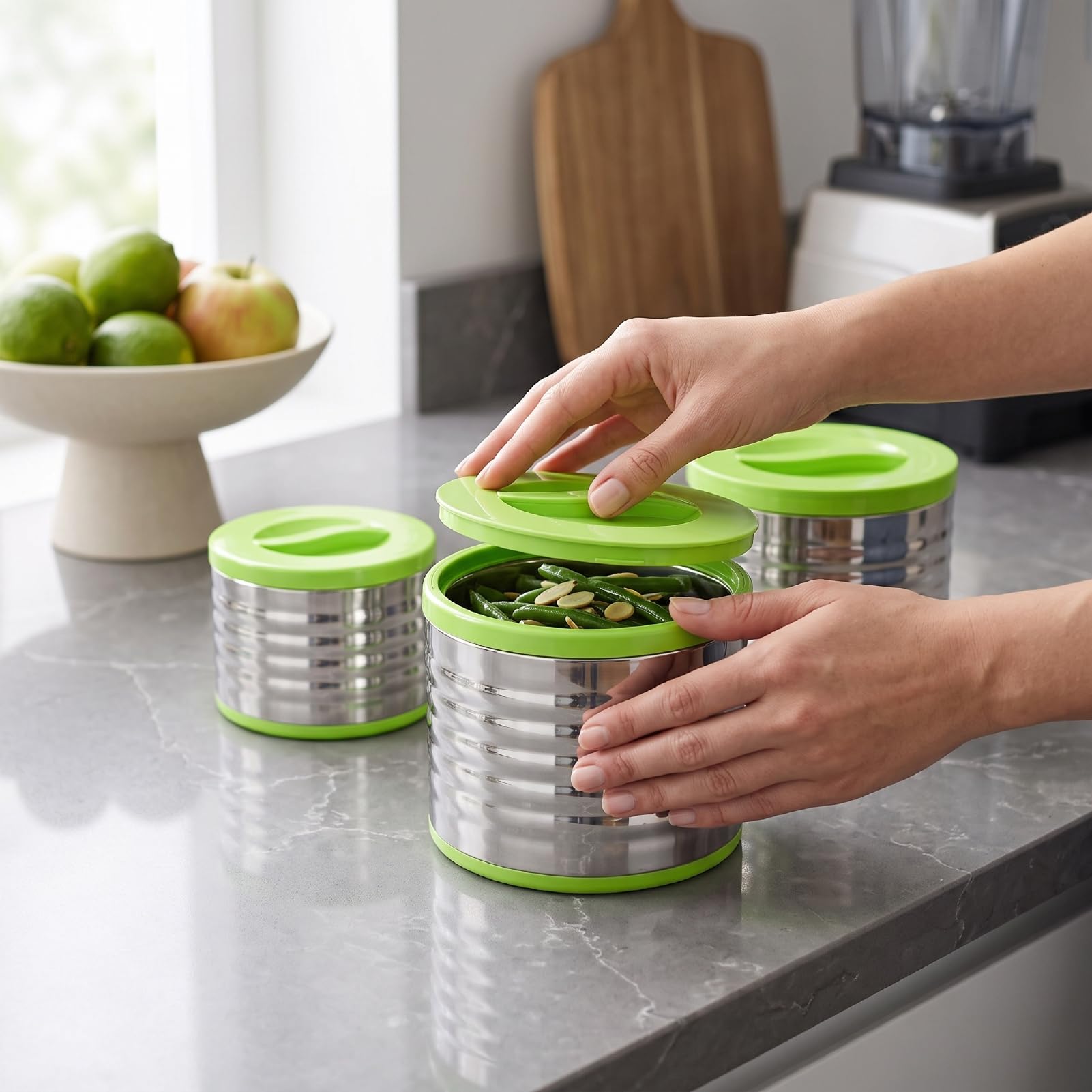banapoy Ensemble Pots Alimentaires Isolés 3Pcs, Double Couche