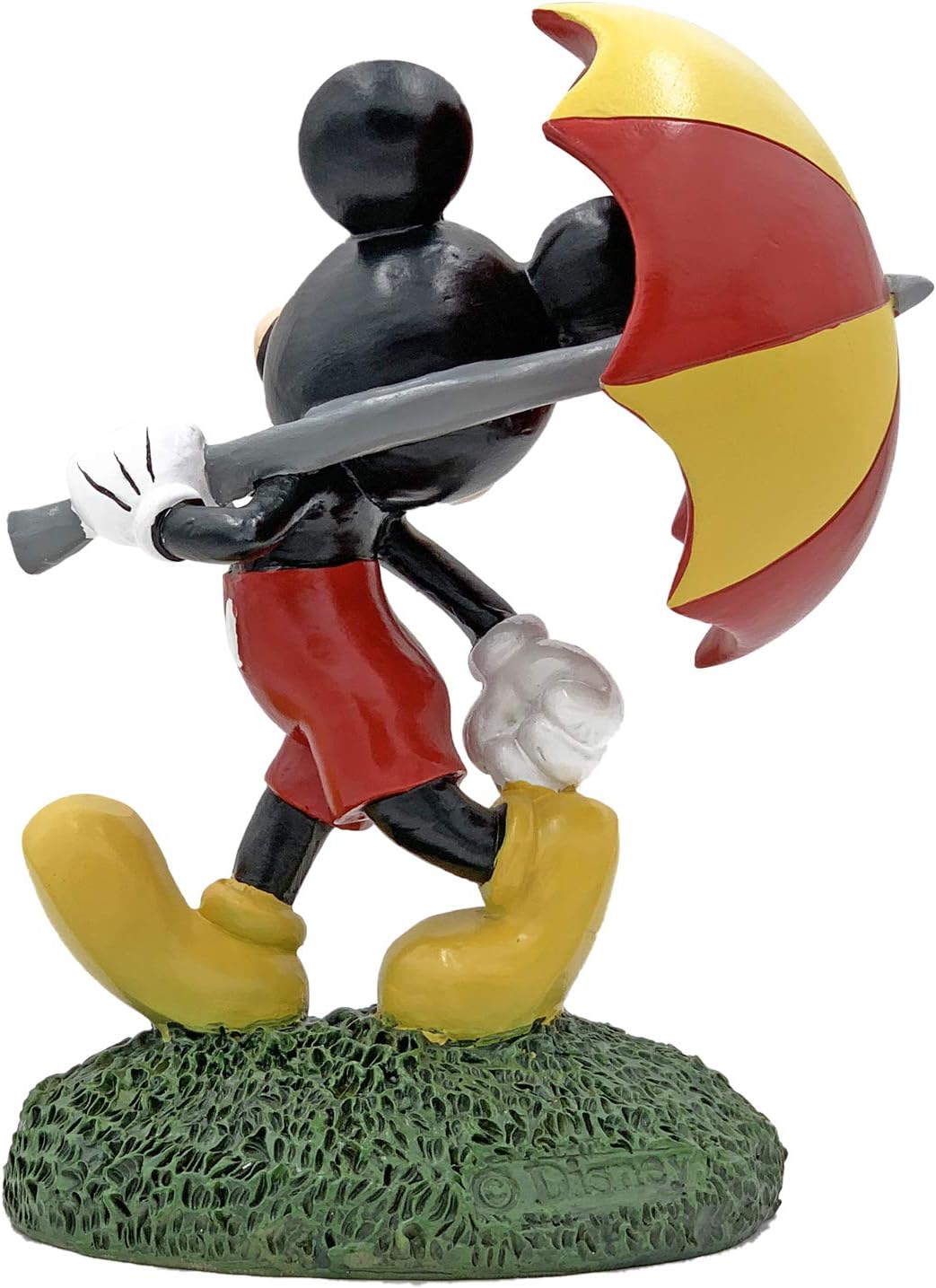 Disney Mickey Mouse Umbrella Everyday Outdoor Garden Statue, 8 inches Tall, Officially Licensed Disney Product