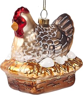 Rare Hanging Christmas Ornaments 2025 - Farmhouse Chicken Glass Blown Tree Decorations, 3D Animal Hen Christmas Ornaments for Christmas Tree Xmas Home Outdoor Window Centerpiece Gifts
