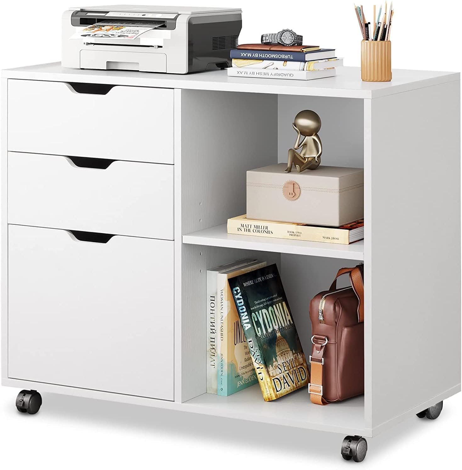 Amazon.com: DEVAISE 3-Drawer Wood File Cabinet, Mobile Lateral