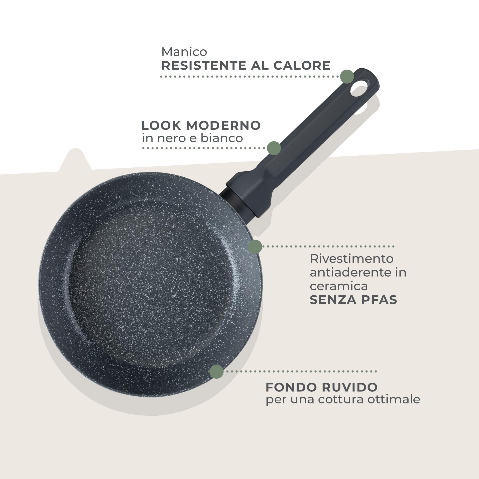 Pentola Casseruola Fackelmann Ø 20 Cm - Rivestimento Ceramica Senza PFAS, Per Inductione, Con Coperchio - Foto 4