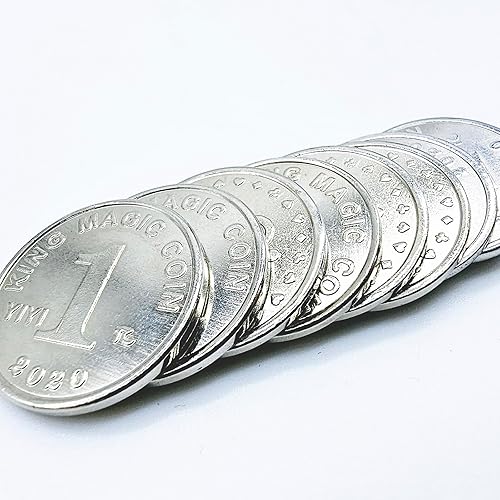 Miniatura 5 de sumrica Magia 20 piezas de monedas de metal de acero trucos de magia se pueden aspirar, accesorios usados para monedas de aparicióndesaparición