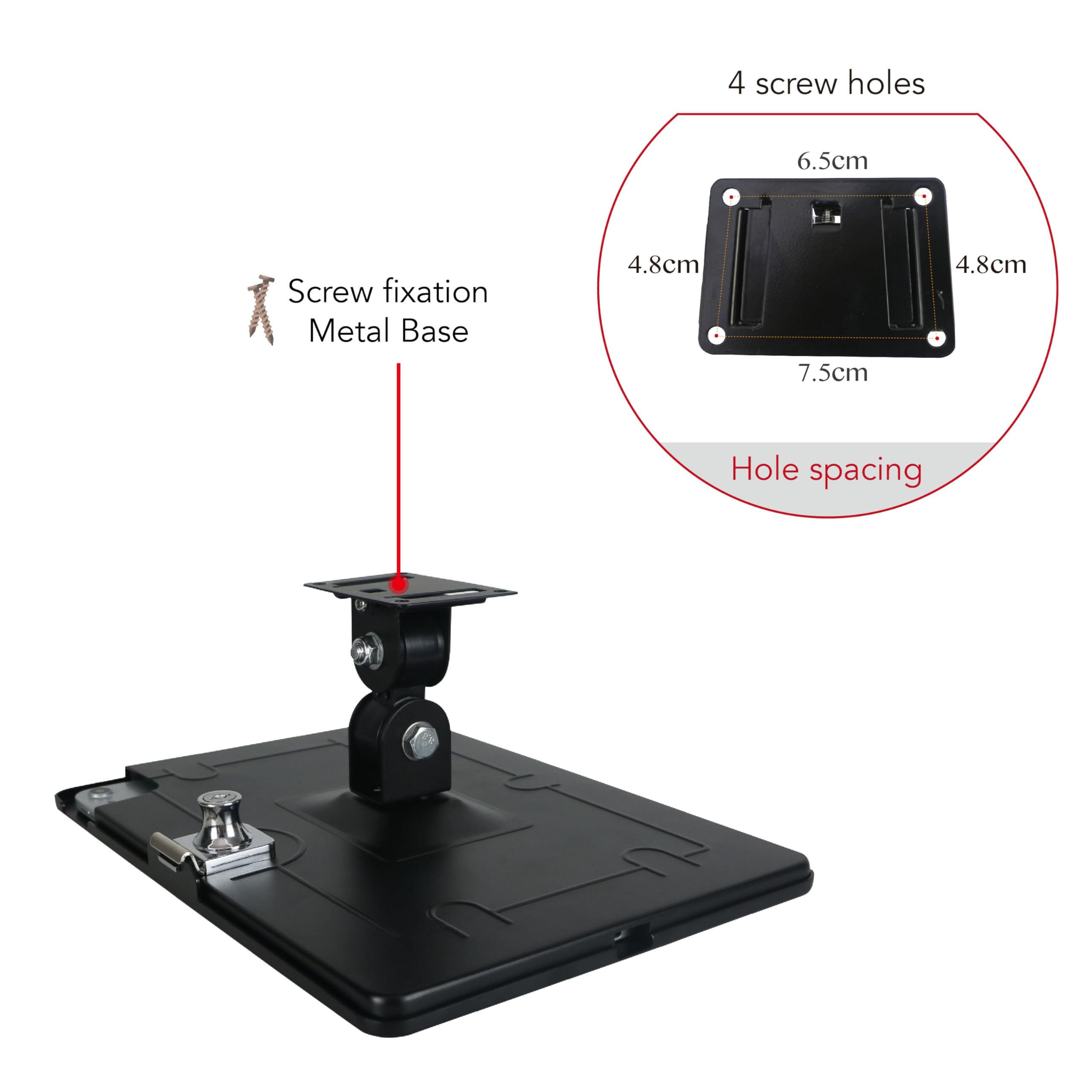 WeSTRUGGLEOn Wall Mount Bracket for 12.9" iPad Pro (6,5,4,3th,Gen.),Excluding 12.9" iPad Pro (1,2th,Gen.),with Anti Theft Security Lock &Key, Rotate Design Arbitrary Adjustment,Metal,(Black)