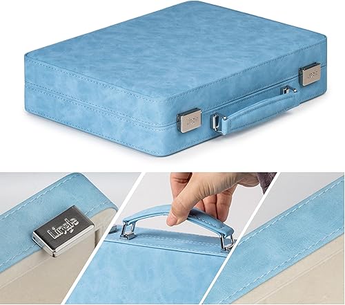 Vista 5 de Juego de Rummy, 2 a 4 jugadores con 106 fichas y 4 bastidores, juego de viaje Rummy con funda de piel sintética, divertidos juegos de mesa clásicos