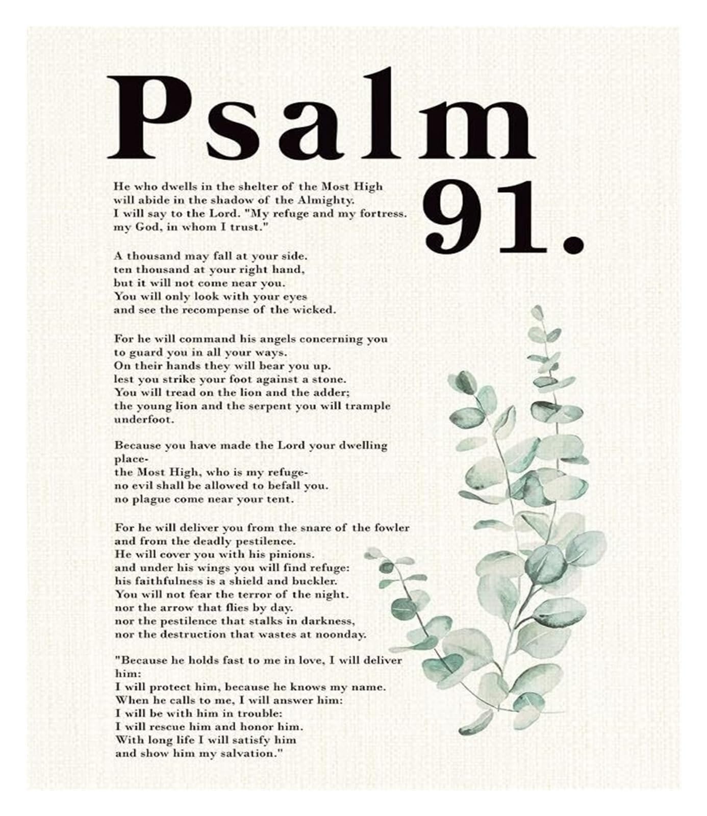 RNUMLIGH Gift for Christian Leaders Psalm 91 He Who Dwells in the Shelter Scripture Wall-Art for Church Home and Worship