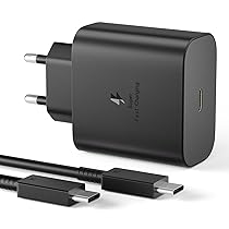 Caricabatterie 45W, Caricatore USB C Rapido per Samsung Galaxy S25 S24 S23 S23+ , S23 Ultra, S22, S21, S20, Note20, A73, A53, S10 con 1.5M Cavo, USB C Caricatore Tipo C Spina Ricarica Adattatore