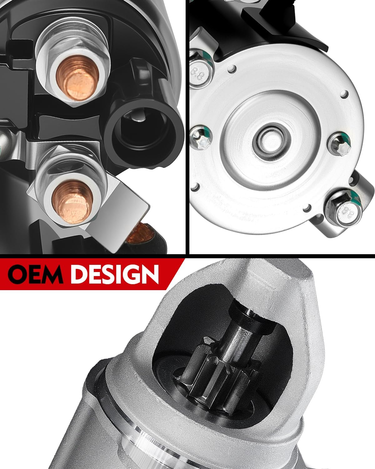 Starter Motor for:-Chevy Malibu 2008-2014, Cobalt 2008 2009 2010, Equinox 2010-2017, Impala for:-Buick Regal Lacrosse, for:-GMC Terrain 2010-2017 12V 1.2KW 9-Tooth, Repalace OE# 8000213 6947N