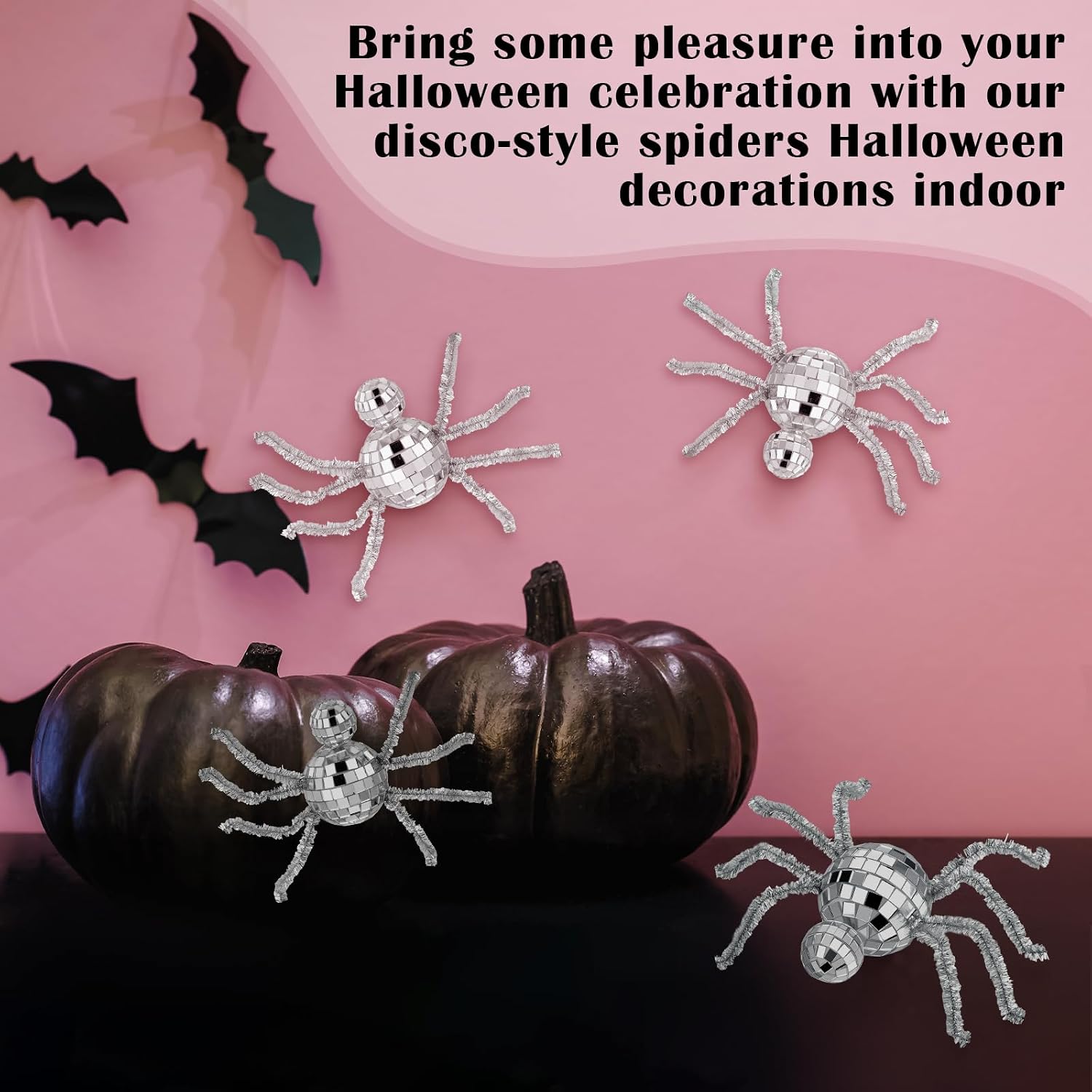 Yousoontic 12 Pcs Halloween Disco Spider 2.4 in Tabletop Party Decor image 5