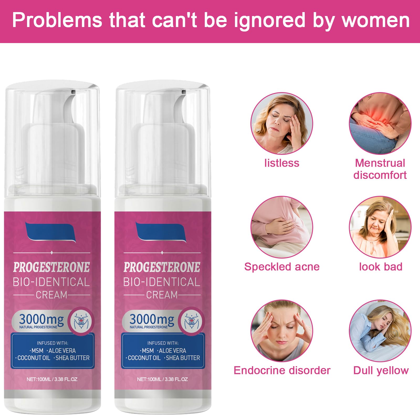 2 Stück Weibliche Wechseljahre Creme, Linderung Wechseljahre Creme, Entspannen Wechseljahr, Bioidentische Frauen, Balance-Unterstützung für den Körper, 100ML