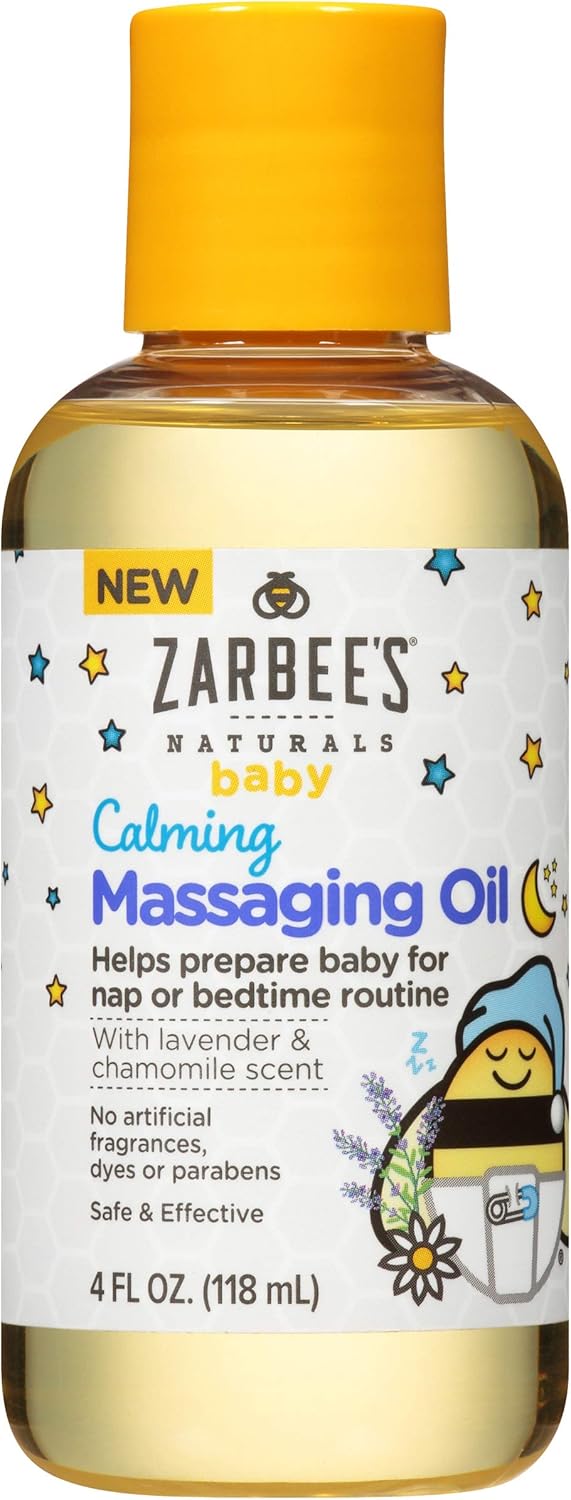 Zarbee's Baby Calming Massaging Oil with Lavender and Chamomile, 4 Ounce : Baby