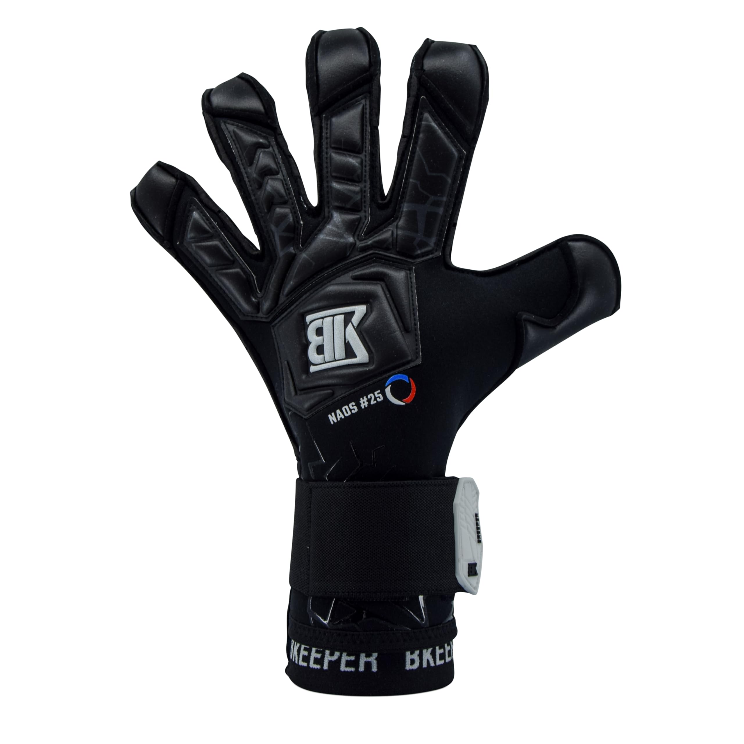 Gants de Gardien NAOS #25, Noir, Coupe Hybride, pour Adultes, Mousse Contact