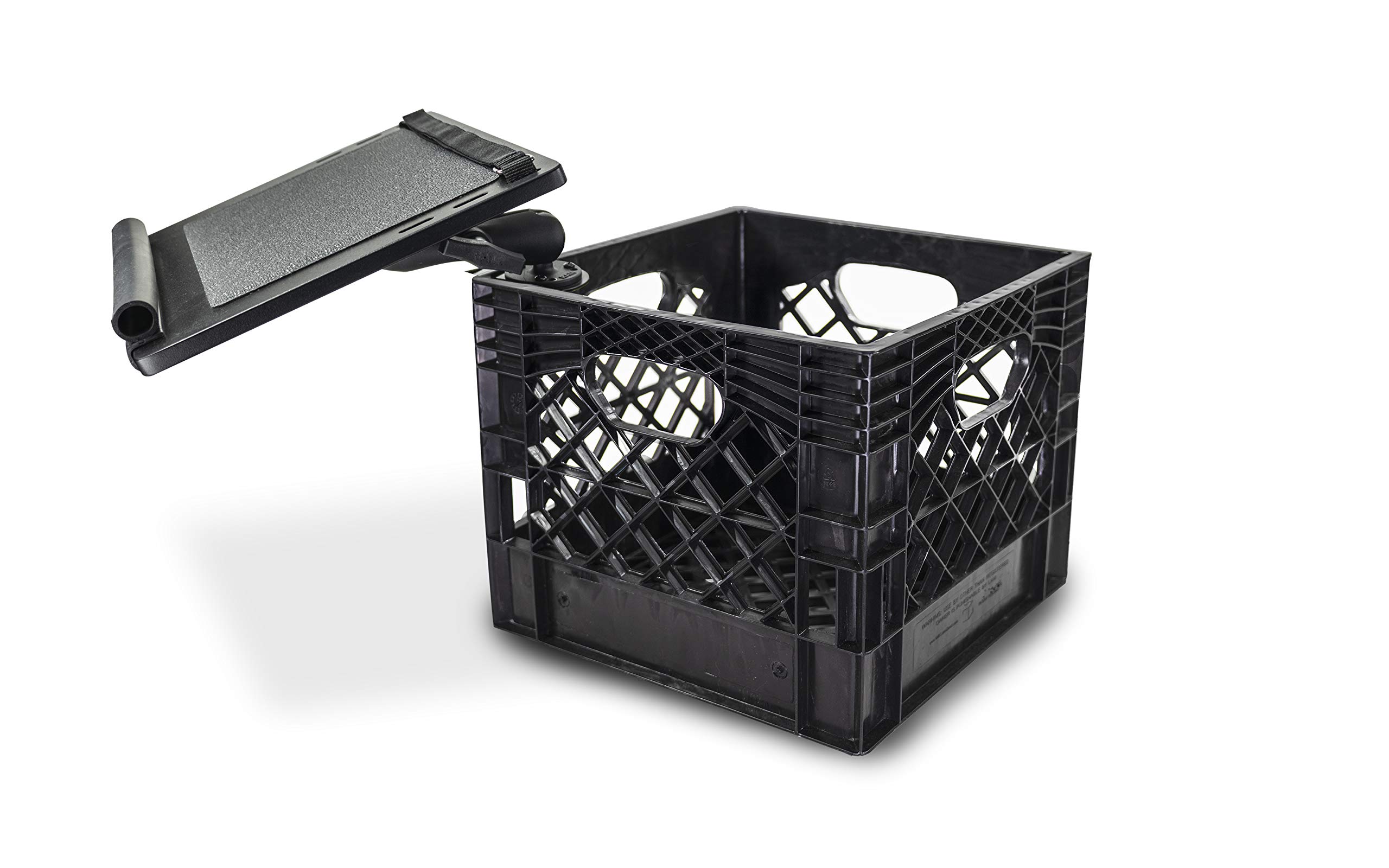 AutoExec Milk Crate Vehicle and Mobile Office Work Station with Laptop Tray