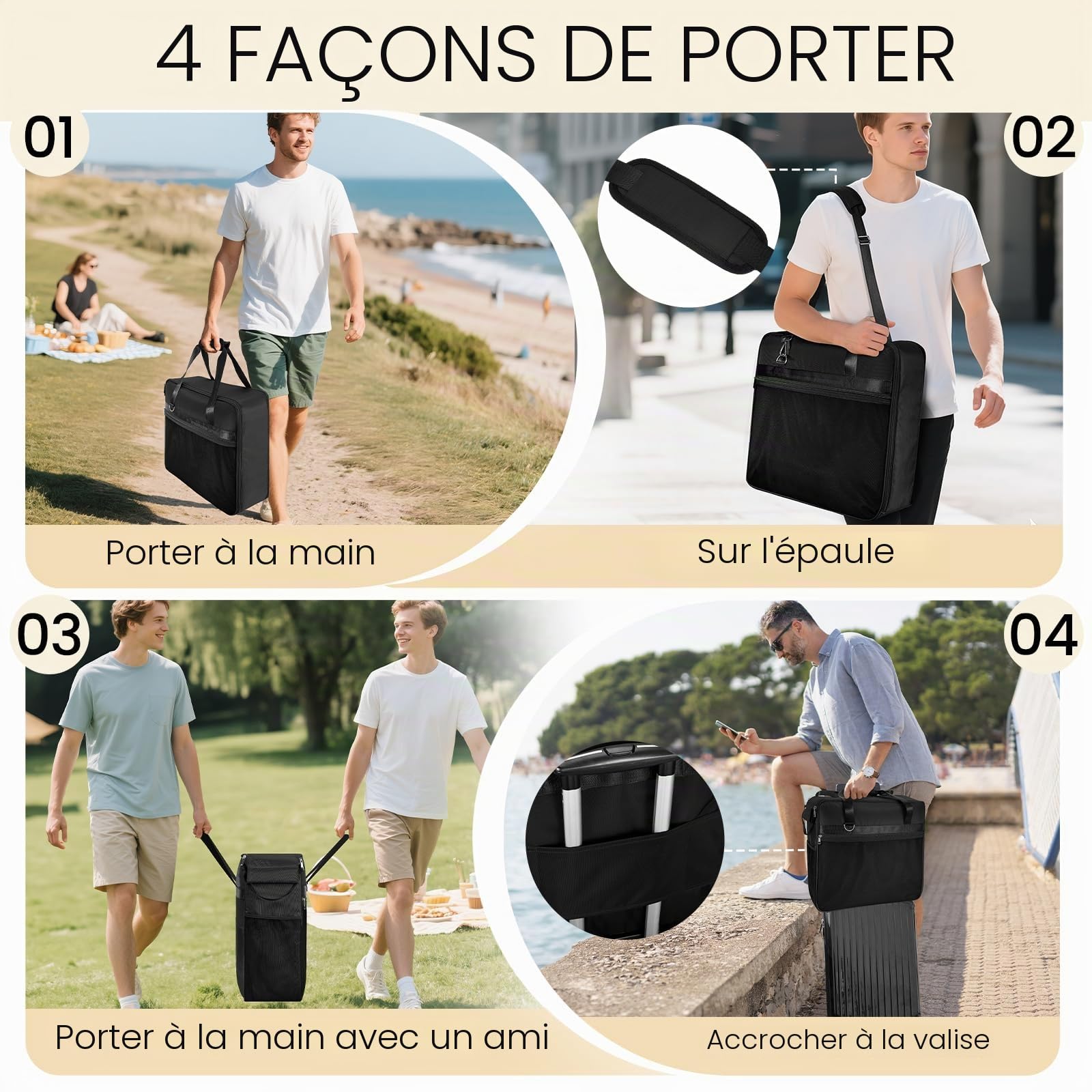 Sac de Transport Portable pour Ninja Slushi Machine FS300/FS301 - Slushie Machine Accessoires, Sac de Voyage pour SLUSHi Machine à Boissons congelées (Ouverture Avant, Noir)