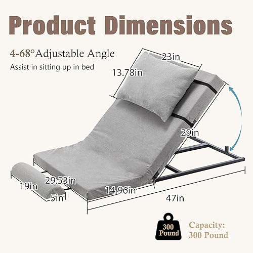 Miniatura 6 de Elevador de respaldo de cama ajustable eléctrico para ancianos y pacientes, elevación de control remoto de 4 a 68, portátil y lavable a máquina,