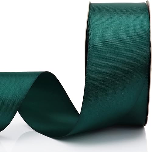 Cinta de satén de doble cara de 1-12 pulgadas, 25 yardas de cinta de poliéster elegante y duradera para envolver regalos, coser y manualidades (azul