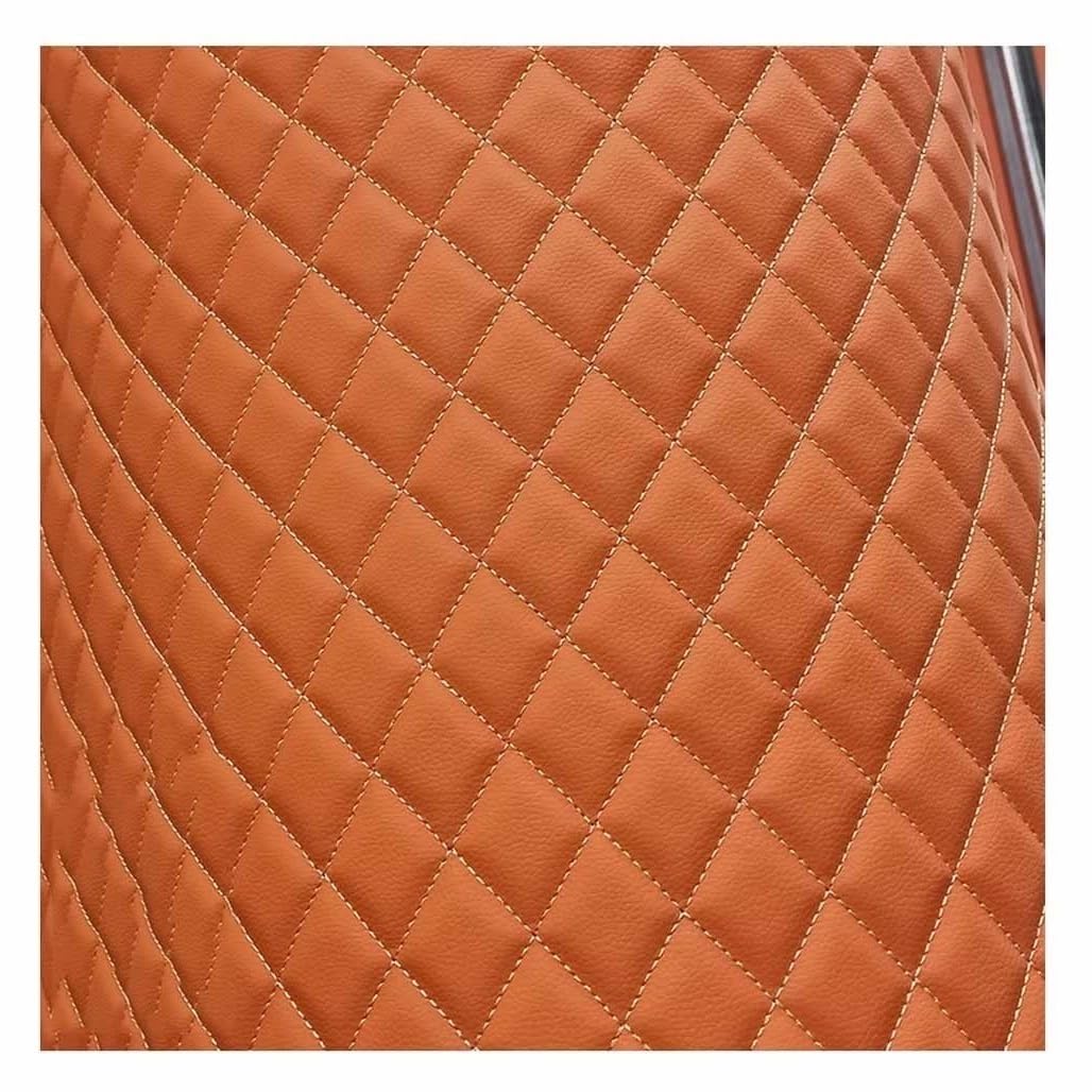 Tela de piel sintética, material de cojín acolchado, tela de tapicería de costura para uso interior del vehículo, color crema, 9 yardas