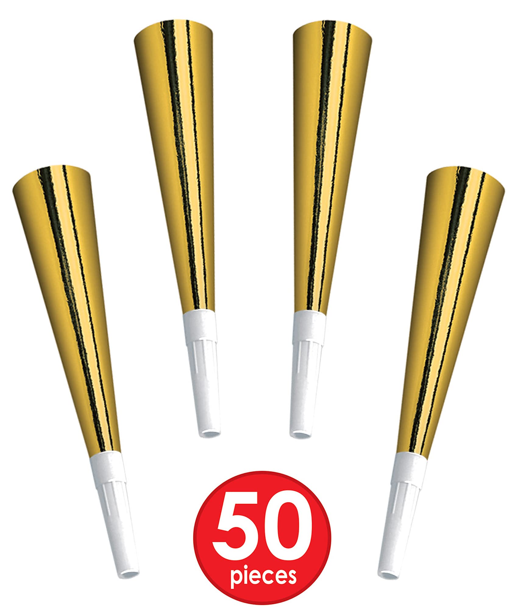 Beistle 88258-50 Manhattan Sortiment für 50 Personen Silvester Party Supplies Photo Booth Requisiten - Hüte, Tiaras, Noisemakers, Papier, schwarz/Gold