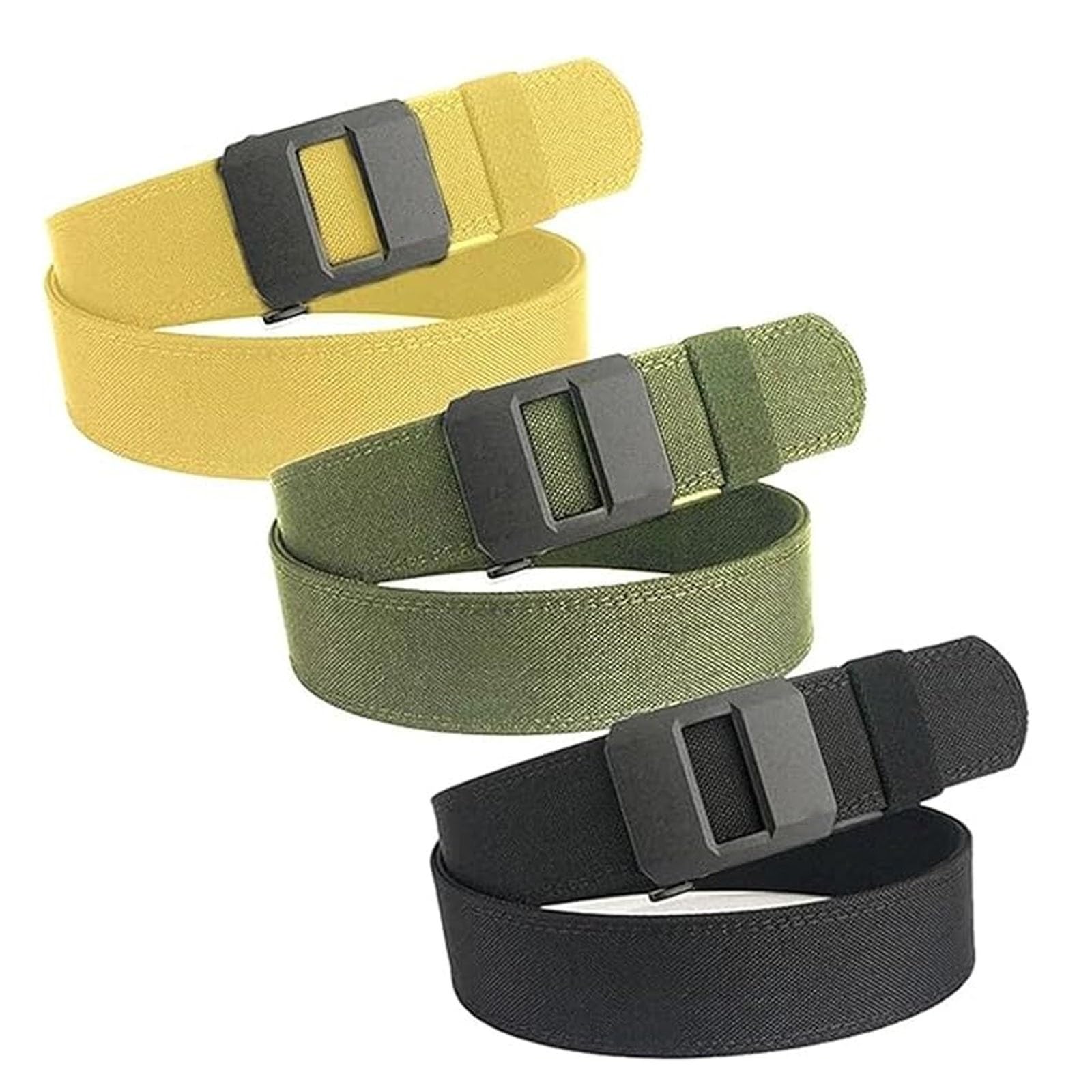 Cinturón de trinquete de nailon EDC, cinturones de trinquete tácticos for hombres Cinturón de tela deslizante con hebilla deslizante automática Ajuste ajustable