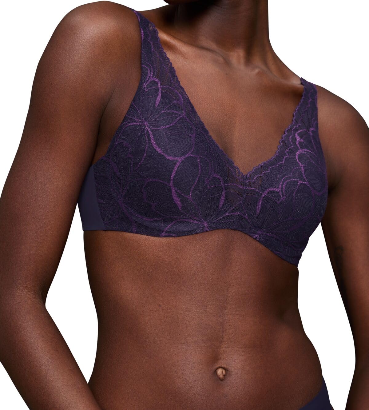 Triumph Damen Spitzen-BH Body Make-Up Illusion Lace WP, mit Bügel, Gepolstert, Verstellbare Träger, 85B, Prussian Blue – Ansicht 3