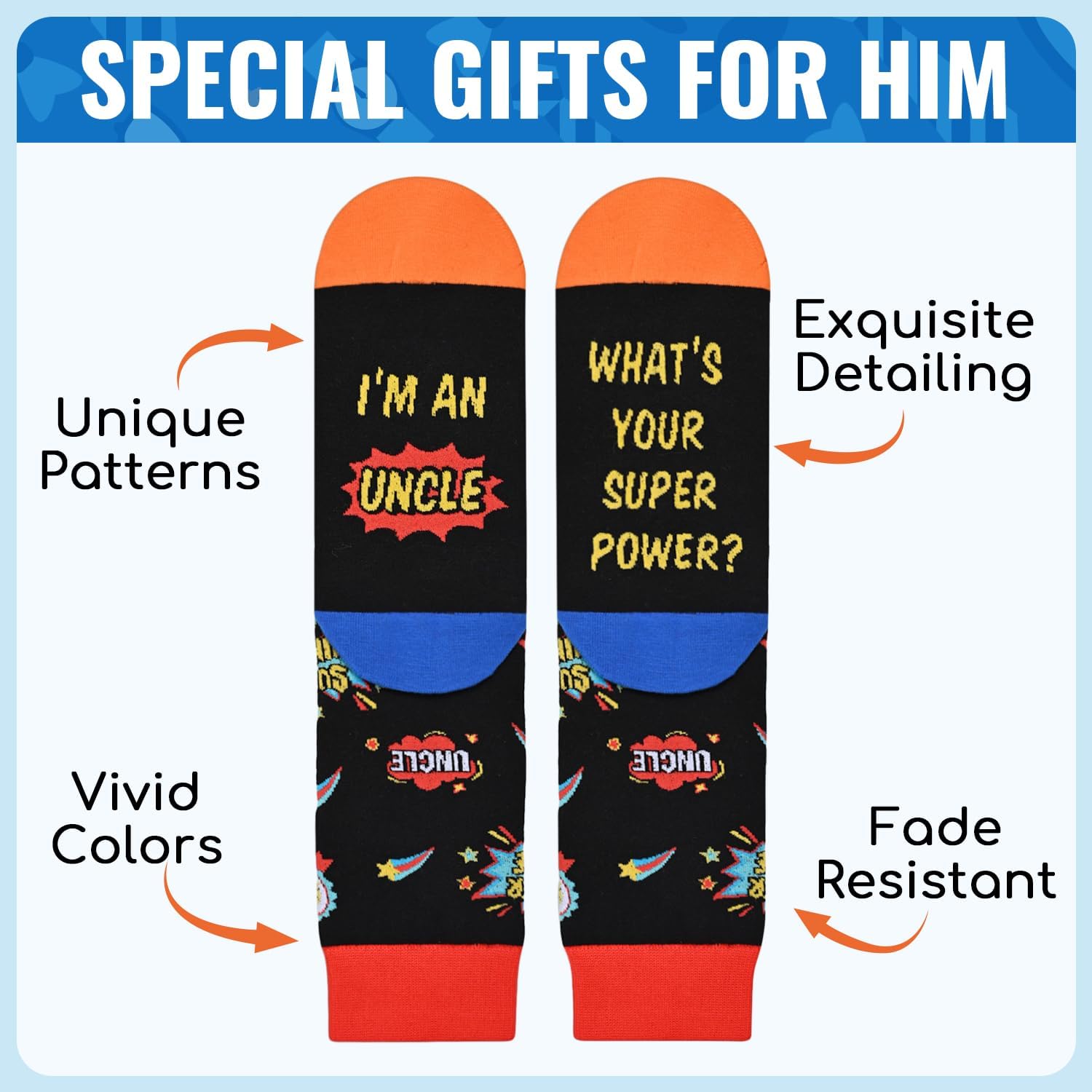HAPPYPOP Funny Socks for Him - Gifts for Uncle Dad Husband Brother, Novelty Socks for Men - Image 4