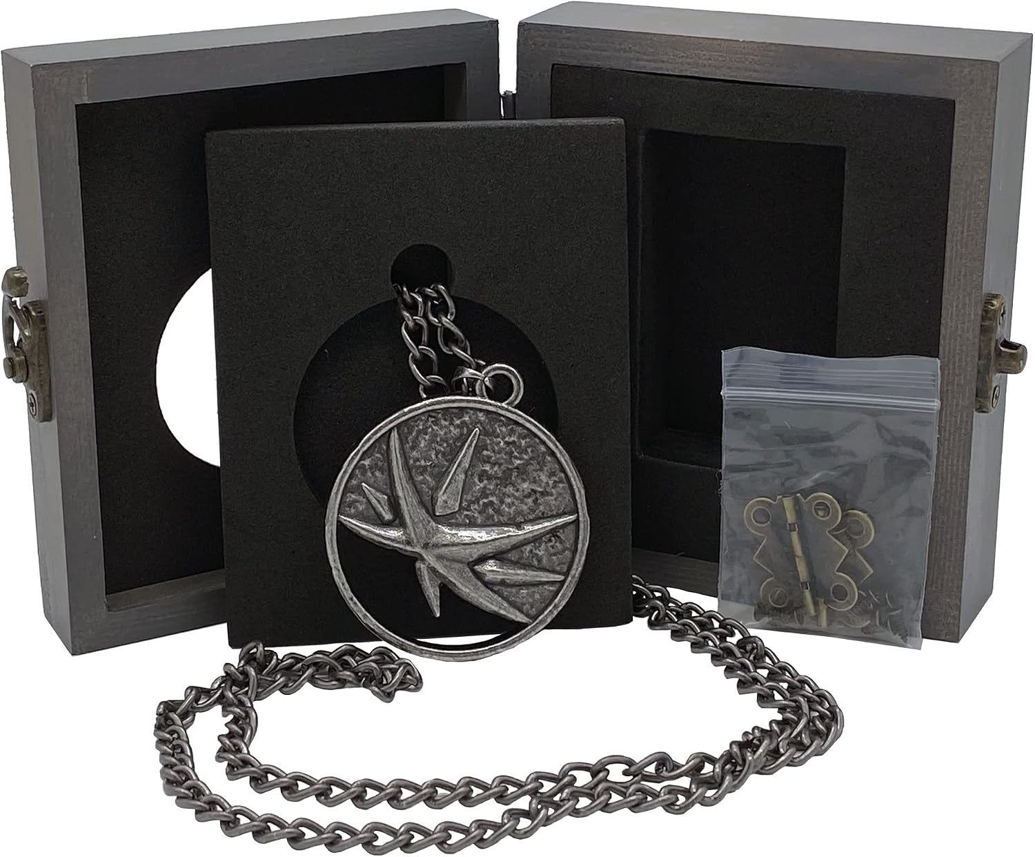 JINX Netflix's The Witcher Yennefer Obsidian Star Medallion Necklace + Wooden Collector Box
