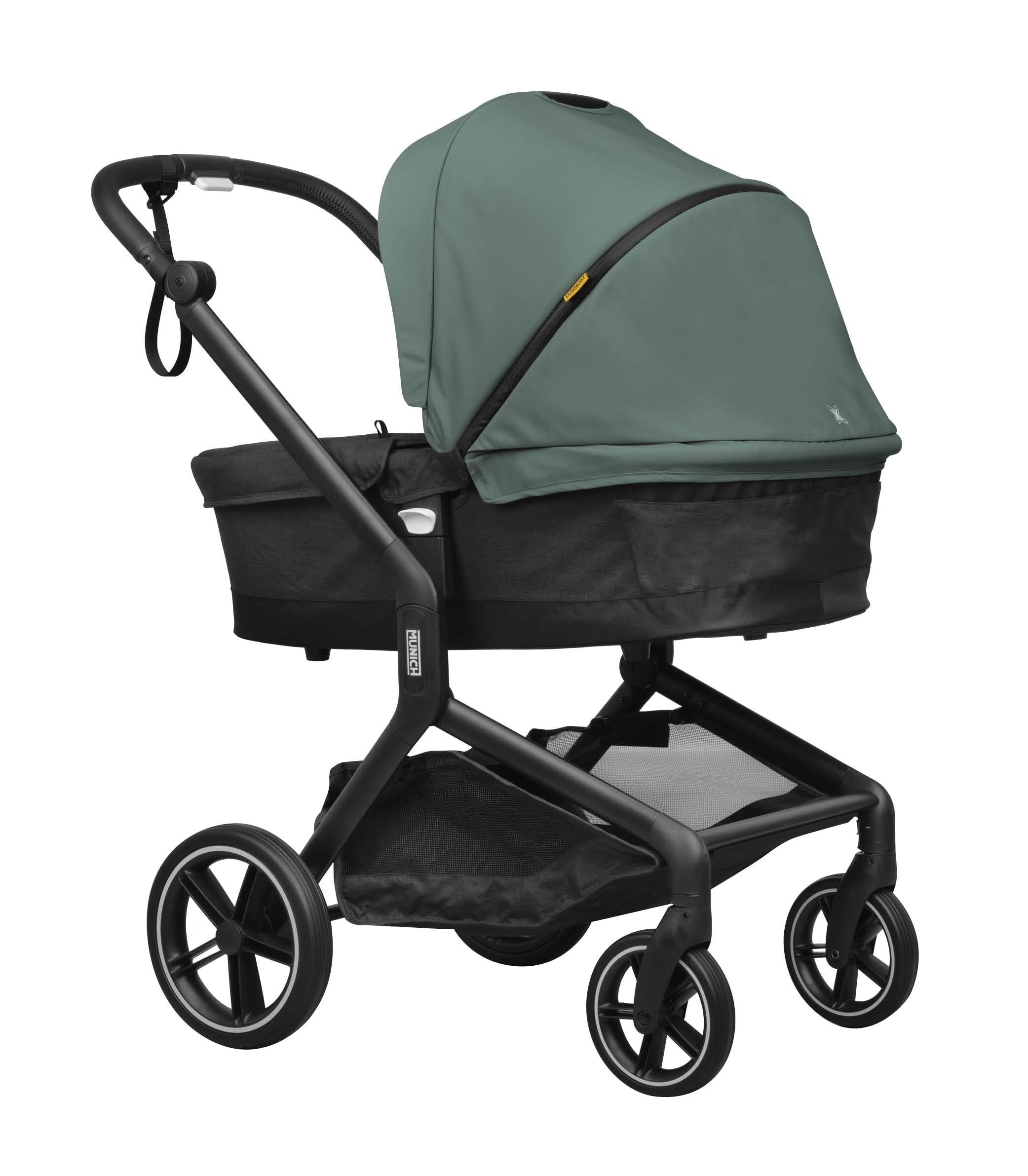 MUNICH Mun5, Cochecito de Bebé 2 en 1, Sistema de viaje, Silla De Paseo y Capazo, Carro Bebe, Fácil plegado, desde el nacimiento hasta 22 kg, Maniobrabilidad, con cubrelluvias, (Verde)