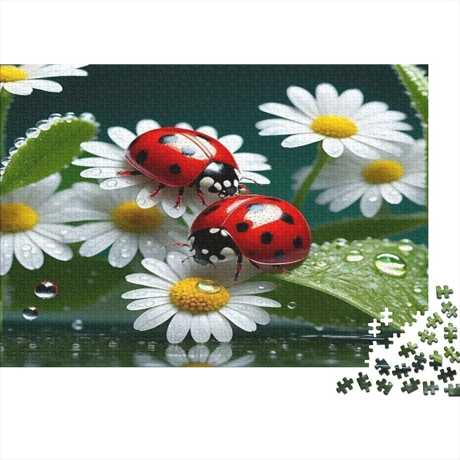 Relaxing Ladybug Art 1000 Pieces Paper Jigsaw Puzzle for Adults Brain Game Educational Paper Puzzle Wall Decor 70x50cm/1000pcs