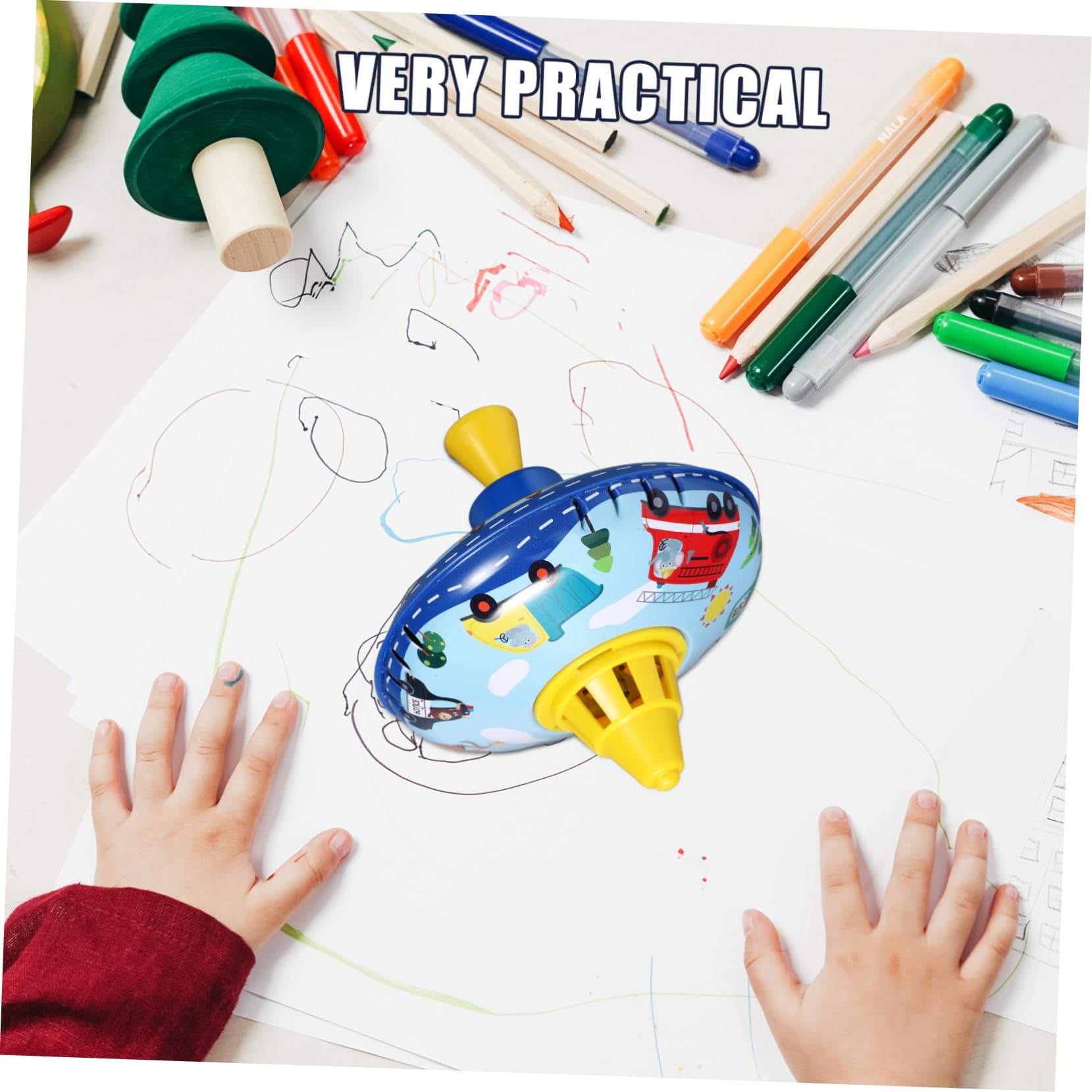 Kisangel 2 Piezas Juguete Educativo de Hierro para Peonza Giratoria Material Resistente y Compacto Desarrollo de Inteligencia y Habilidades Manuales