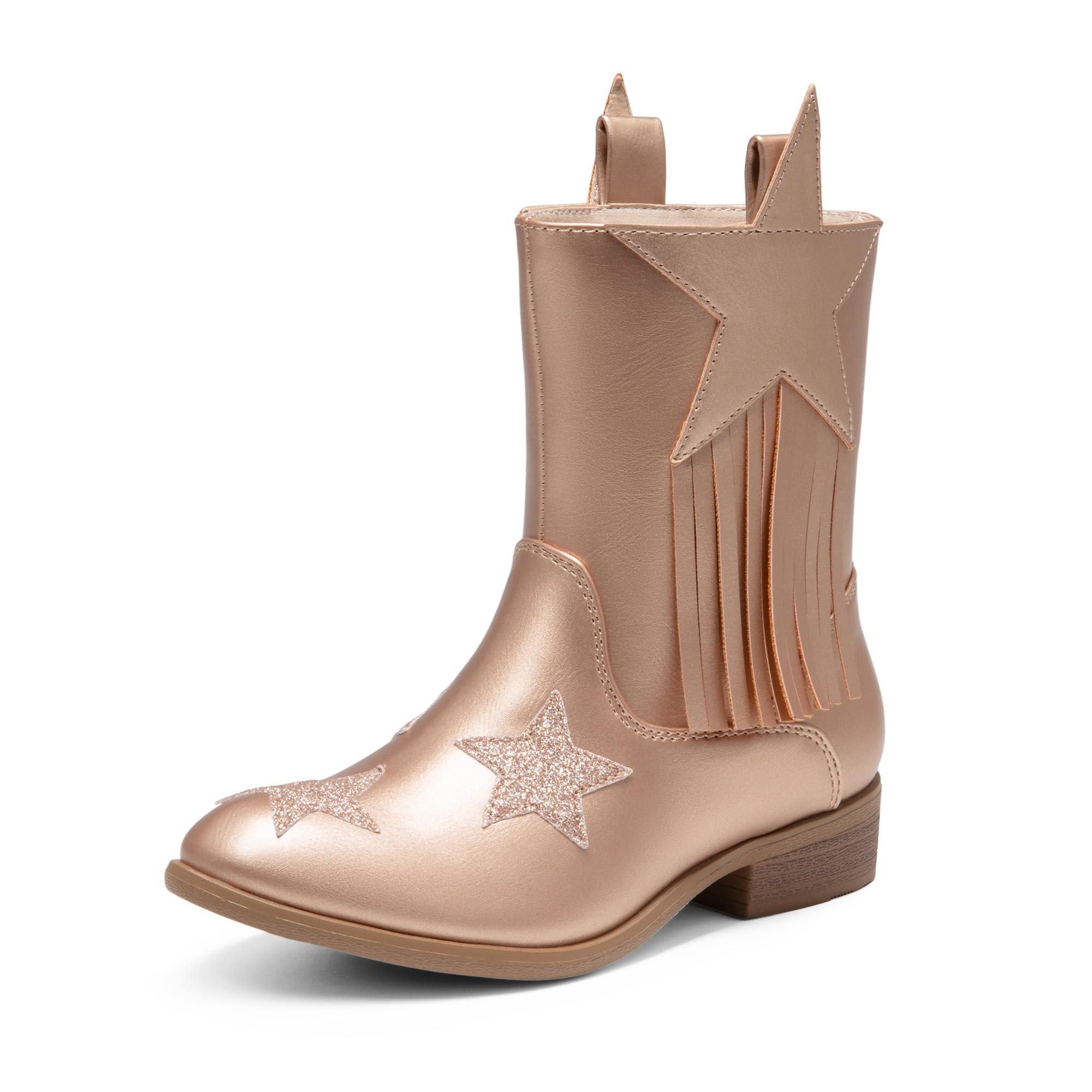 DREAM PAIRS Girls Cowgirl Cowboy Western Mid Calf Tassel Boots