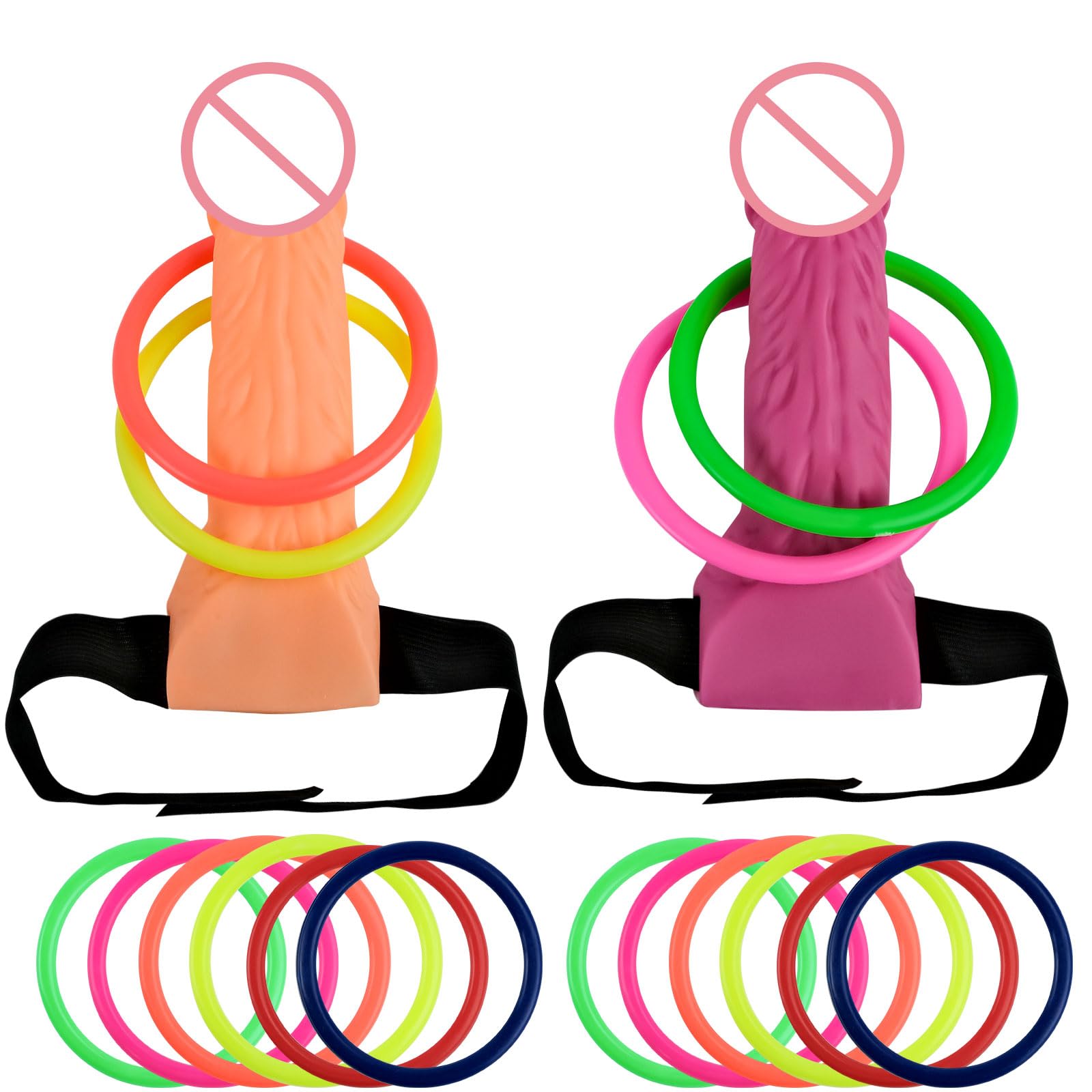 Hen Party Games for Adults 2pcs Bachelorette Party Favor Night Party Ring Toss Game Party Games Hen Girls Night Novelty Props Adult Simulation Shaped Toss Game