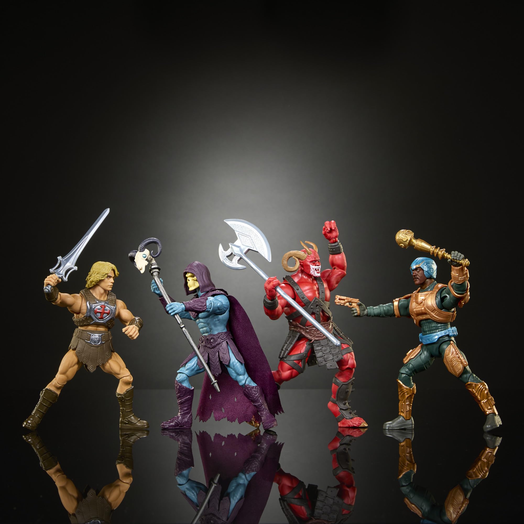 Masters of the Universe Actionfigur-Spielzeug Viererpack, ca. 14 cm, detailgetreu zum Film von 2026 mit 1 exklusivem Inhalt, 14 Bewegungspunkte, Galitzine Elba Björnsson, JKJ33 - 4