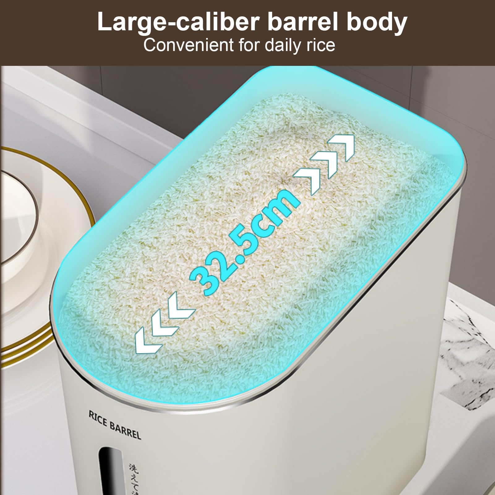 Contenedor Arroz 10L/20L Hermético Anti-Insectos Sin BPA - Dispensador | Cereales con Taza Medidora | Bote Almacenamiento Legumbres Pasta Harina Ahorra Espacio Vertical Cocina Despensa Organizador