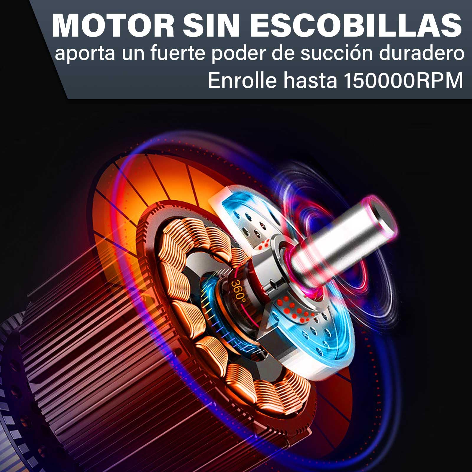 Aspirador Coche - aspiradora de Mano - 140000 PA Soplador para PC - Rojo Oscuro