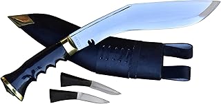 GK&CO. Kukri House Official Issued - Genuine Kukri/Khukuri - 10-25 inches Blade Service No.1 Highly Polished Knife Gripper Horn Handle- Handmade in Nepal.