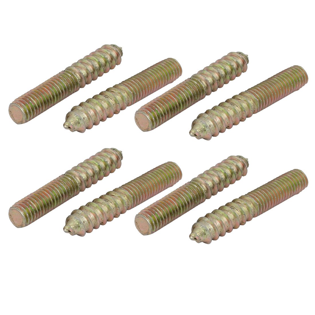 Aexit M8x50mm Carbon Home Hardware Steel Zinc Plated Hanger Bolt 8pcs Model:97as255qo75