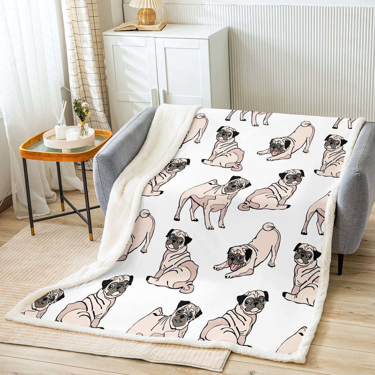 Manta de peluche para perros y mascotas, manta de sherpa para niños en 3D, manta de felpa para cachorros, manta para sofá cama, regalo para amantes de perros, rey de 87 x 94 pulgadas