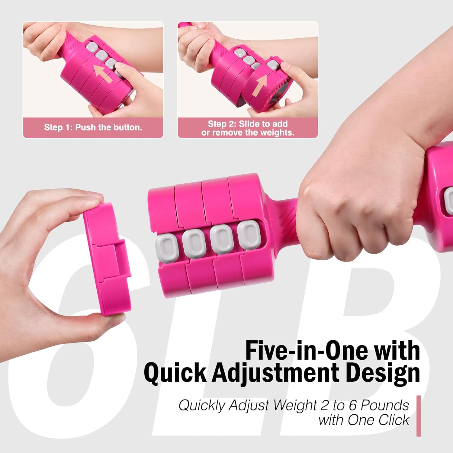 EAST MOUNT Adjustable Weight Dumbbells Set of 2, 8 in 1 Hand Weights for Women 2lb/3lb/4lb/5lb/6lb Dumbbell Weights Set 12 lbs/Pair Hand Weights for Home Office Gym Workout