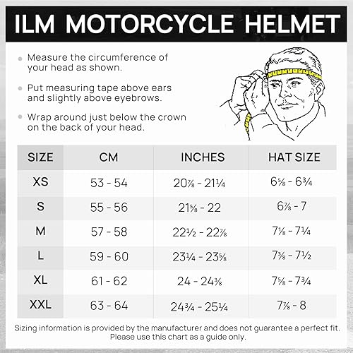 Miniatura 6 de ILM DOT&ECE - Casco de motocross para adultos y jóvenes, casco de motocross, motocross, BMX, todoterreno, doble deporte, casco de cara completa para
