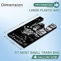 Vista 3 de YoYoRain Bolsa negra para camisetas con texto en inglés "Thank you", bolsa de supermercado reutilizable y desechable, 11 x 6 x 21 pulgadas, 100