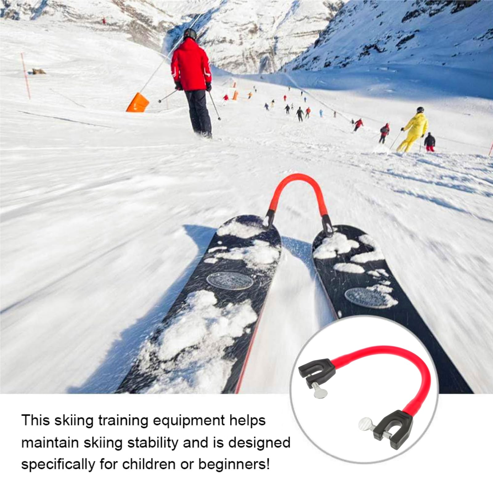 Conector de Puntas de Esquí para Principiante, Ayuda para Entrenamiento de Esquí, Control de Velocidad, Accesorio Rojo, 1 Pieza