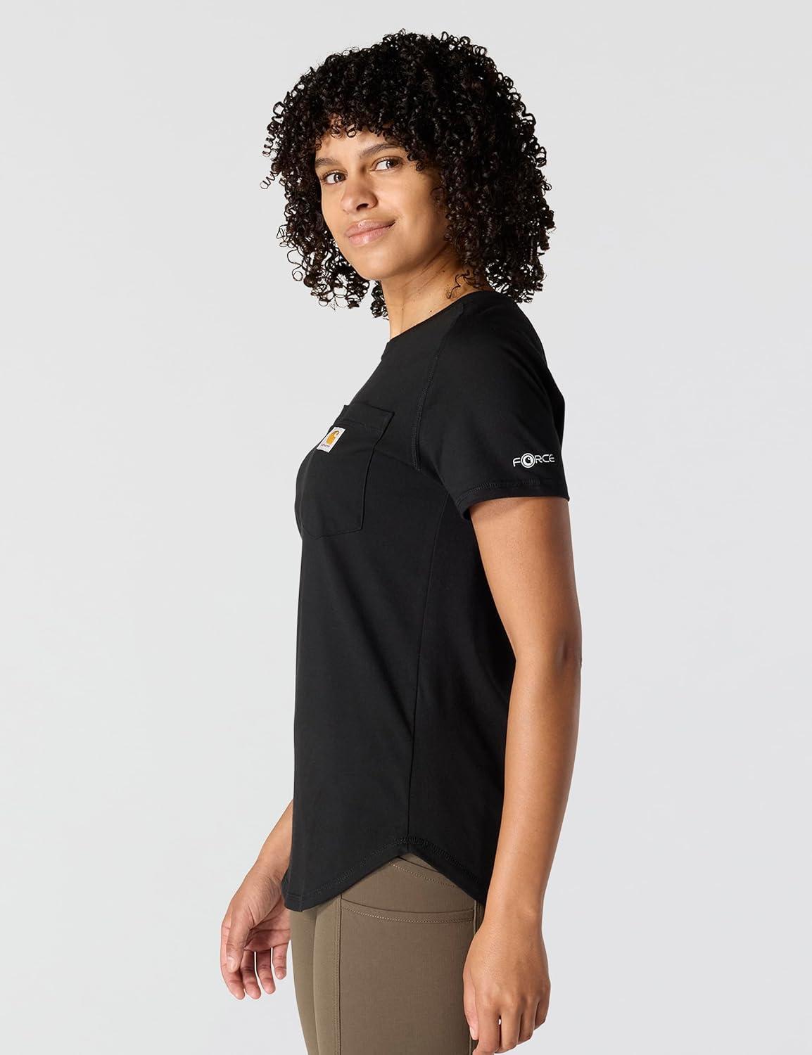 Carhartt Women's Force Relaxed Fit Midweight Pocket T-shirt, Black, Large - Image 2