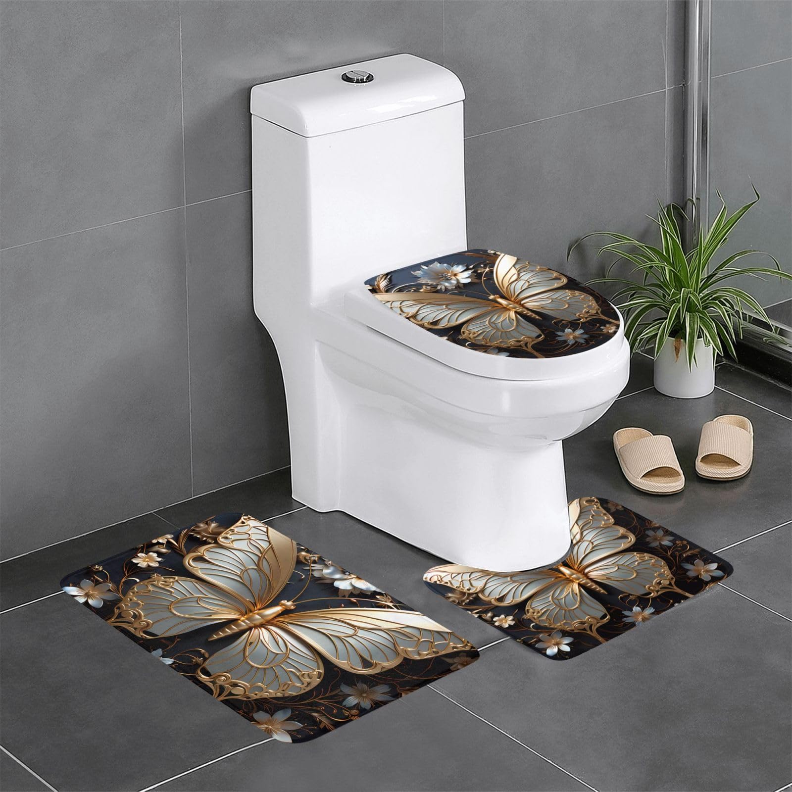 Tapis de salle de bain dorés et blancs pour transformer votre pièce d'eau en spa moderne