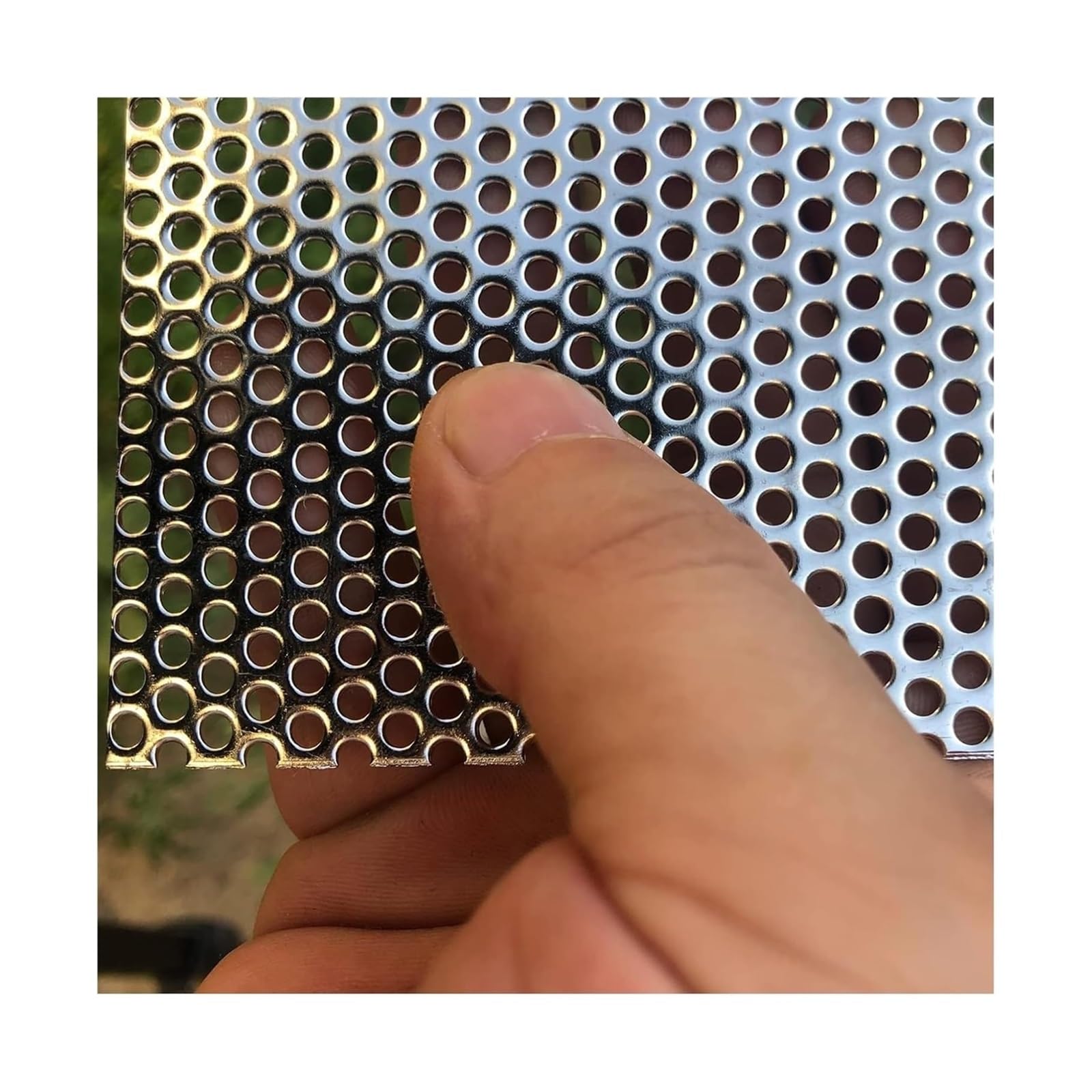PULaif Perforated Sheet, 304 Stainless Steel Perforated Sheet For Ventilation And Security Silver Multiple Sizes(4mm Mesh,10x10cm)