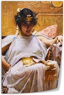 Egyptian Queen Cleopatra VII Portrait Art Poster 4 Canvas Art Wall Printing Office Bedroom Aesthetic Living Room08x12inch(20x30cm) Unframe-style